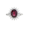 Bague en or blanc, rubis et diamants