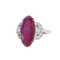 Bague en or blanc avec rubis et diamants