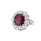 Bague en or blanc, rubis et diamants