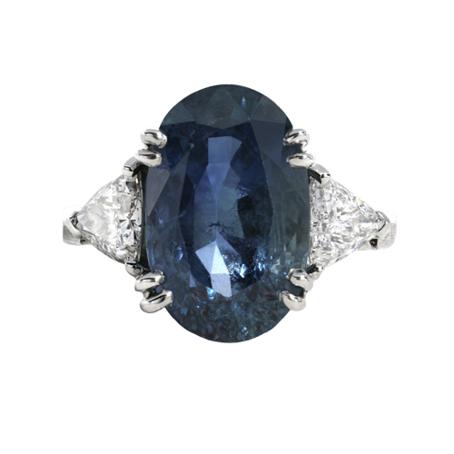 Bague en or blanc avec saphir et diamants