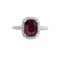 Bague en or blanc, rubis et diamants