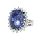 Bague en or blanc avec saphir et diamants
