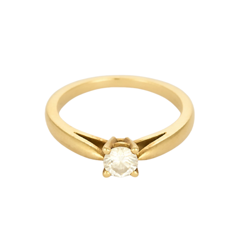 Van Cleef & Arpels Solitaire Bonheur - Bague solitaire en or jaune et diamant