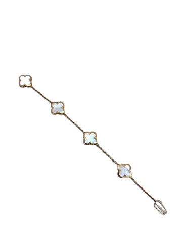 Pure Alhambra - Bracelet 4 motifs en or jaune et nacre