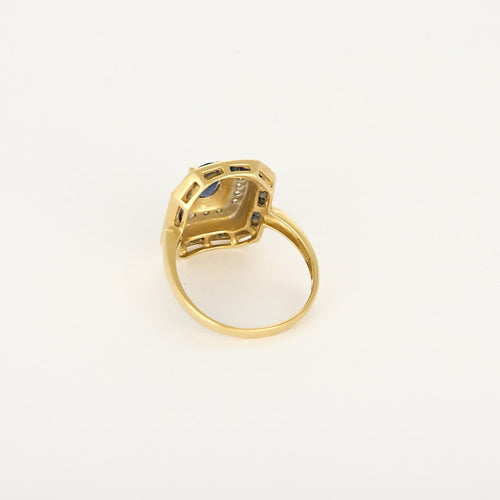 Bague 58 Bague en or jaune et gris, saphirs et diamants 58 Facettes B260198