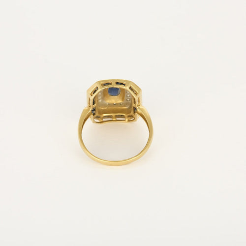 Bague 58 Bague en or jaune et gris, saphirs et diamants 58 Facettes B260198