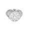Bague dôme en or blanc et diamants