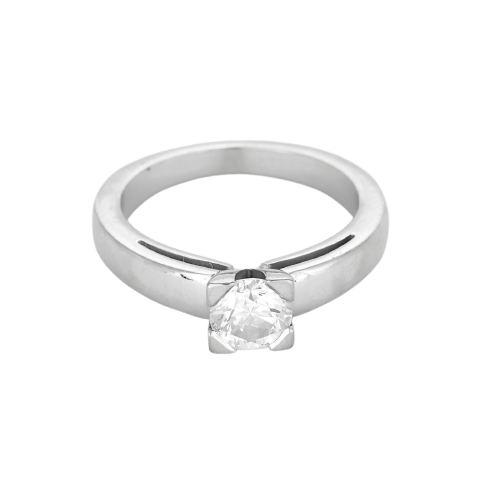 Bague 51 Bague solitaire en or blanc et diamant 0,60 carat 58 Facettes B260368