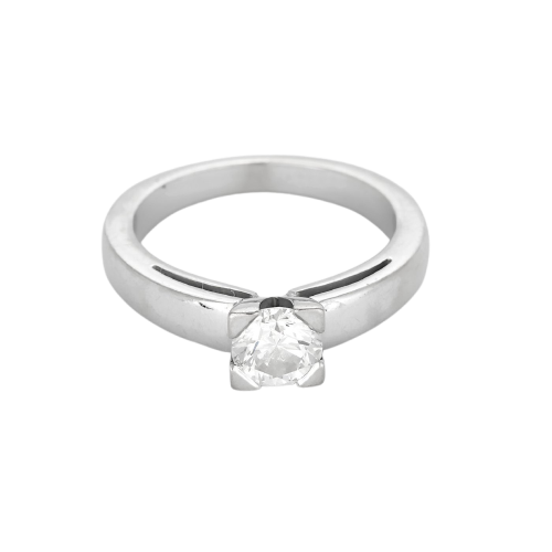 Bague solitaire en or blanc et diamant 0,60 carat