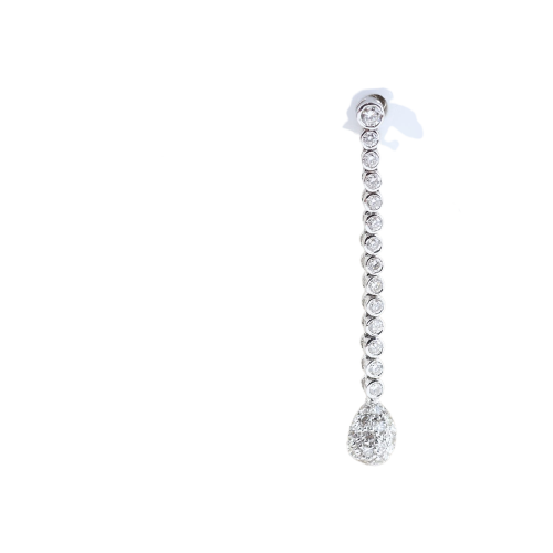 Boucles d'oreilles pendantes en or blanc 18K et diamants