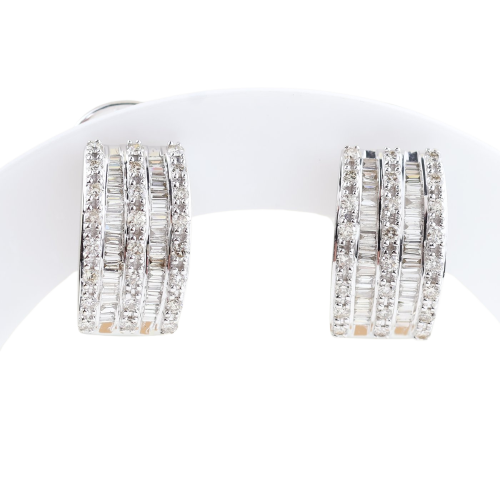 Boucles d'oreilles créoles en or blanc 18K et diamants 1,17 ct