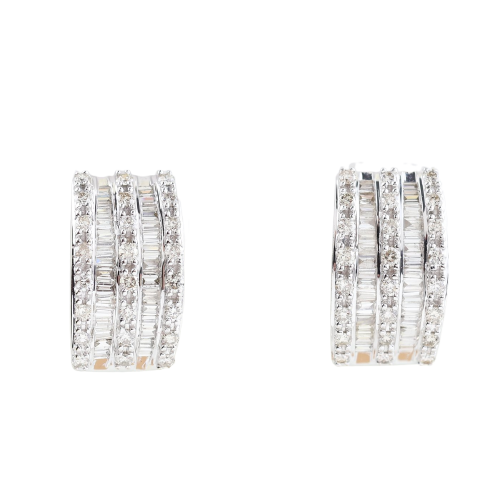 Boucles d'oreilles créoles en or blanc 18K et diamants 1,17 ct