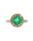 Art déco - Bague en platine, émeraude et diamants