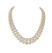 Collier Collier deux rangs en or, platine, perles Akoya et diamants 58 Facettes 930