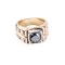 Bague 54 Zancan - Bague en or rose et blanc avec diamants noirs 58 Facettes D-66595
