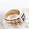 Bague 54 Zancan - Bague en or rose et blanc avec diamants noirs 58 Facettes D-66595