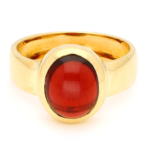 Bague 56 Bague solitaire vintage en or 18k et grenat cabochon 58 Facettes 619505280F594AEFA3BF6829C08E113A
