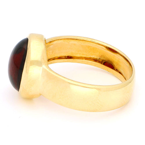 Bague 56 Bague solitaire vintage en or 18k et grenat cabochon 58 Facettes 619505280F594AEFA3BF6829C08E113A