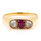 Bague 54 Bague trilogie en or jaune 14 ct avec rubis et diamants 58 Facettes B632343AE18441DD9DF99C5AE1016A32
