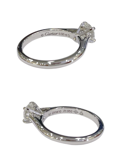 Cartier 1895 - Bague en platine et diamant 0,8 ct