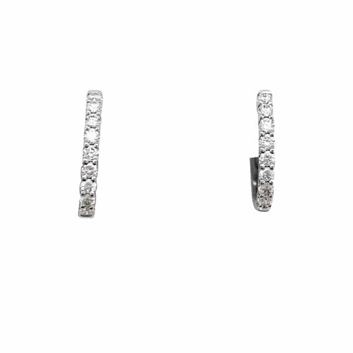 Boucles d'oreilles Créoles en or blanc et diamants 58 Facettes 35465