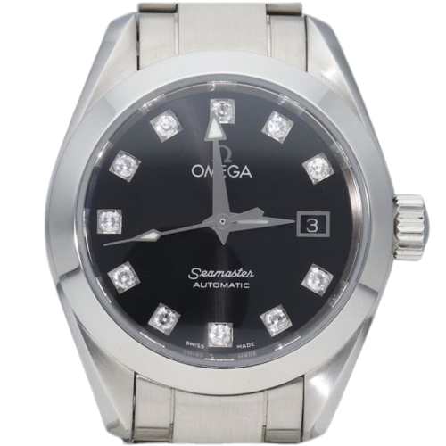 Omega Seamaster Aqua Terra - Montre Lady en acier et diamants