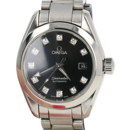 Omega Seamaster Aqua Terra - Montre Lady en acier et diamants