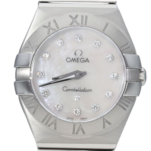 Omega Constellation - Montre femme en acier et diamants