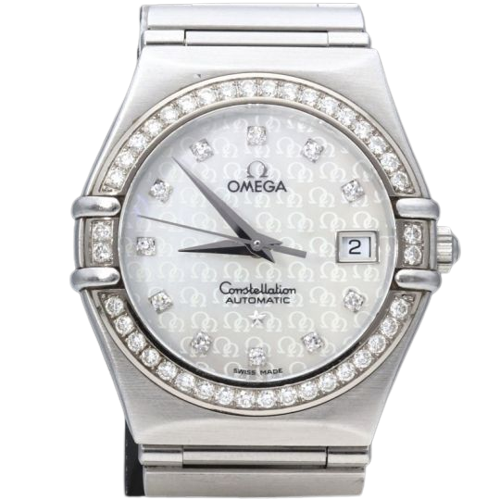 Omega Constellation - Montre femme en acier et diamants