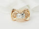 Bague 53.5 Bague Tank en or jaune et blanc et diamants 58 Facettes 33465