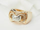 Bague 53.5 Bague Tank en or jaune et blanc et diamants 58 Facettes 33465