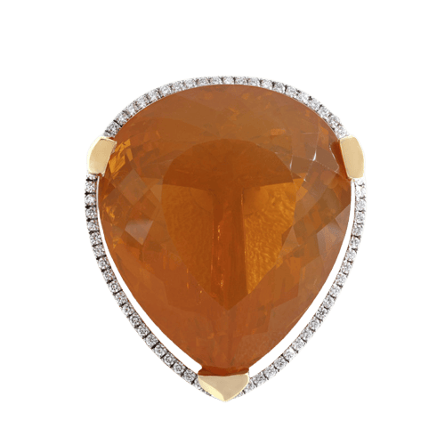 Broche Broche en or jaune avec opale de feu et diamants 58 Facettes 33100161