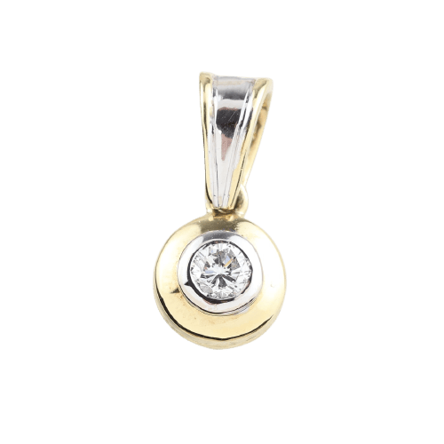 Pendentif Pendentif en or bicolore 18K et diamant 0,16 ct 58 Facettes 1B-LL