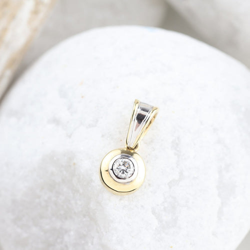 Pendentif Pendentif en or bicolore 18K et diamant 0,16 ct 58 Facettes 1B-LL
