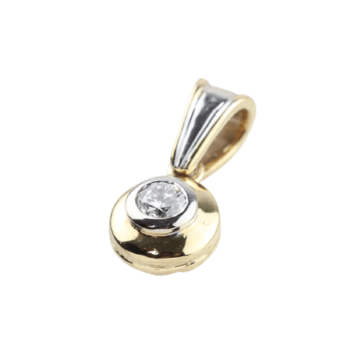 Pendentif Pendentif en or bicolore 18K et diamant 0,16 ct 58 Facettes 1B-LL