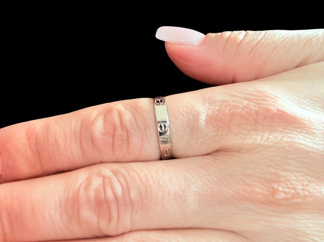 Bague 64 Cartier Love - Bague petit modèle en or blanc 58 Facettes A2102