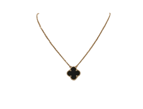 Collier Van Cleef & Arpels Vintage Alhambra - Collier en or jaune et onyx 58 Facettes jnci78