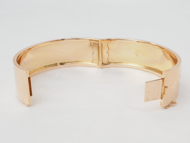 Bracelet Bracelet ancien - Jonc floral en or rose 58 Facettes 33493