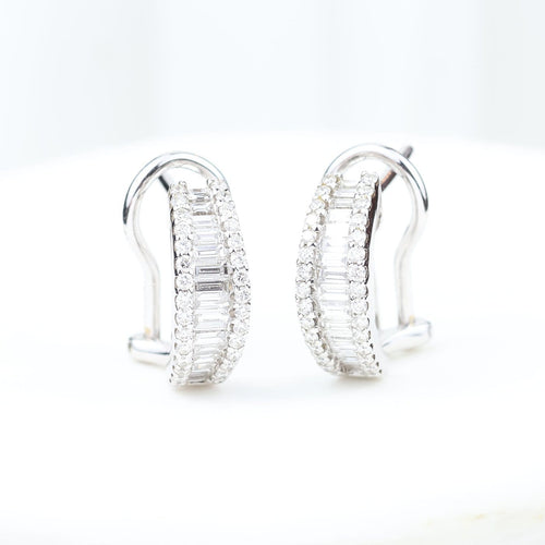 Boucles d'oreilles Boucles d'oreilles en or blanc et diamants 0,52 ct 58 Facettes 1B-Y