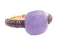 Bague 58 Pomellato Capri - Bague en or jaune, jade et améthystes 58 Facettes POMELLATO - Bague Capri - or jaune, jade et améthystes