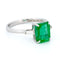 Bague 52.5 Bague solitaire en or blanc 14K, émeraude et diamants baguette 58 Facettes 9456581619514AB0AA9CA930A9609758