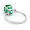 Bague 52.5 Bague solitaire en or blanc 14K, émeraude et diamants baguette 58 Facettes 9456581619514AB0AA9CA930A9609758