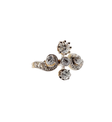 Bague duchesse antique en or 18k et diamants