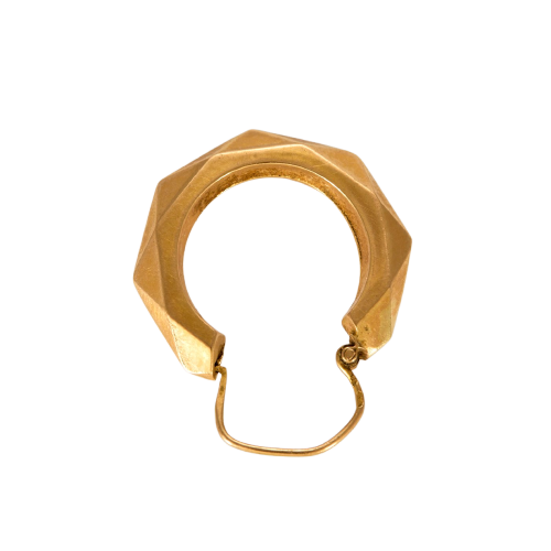 Créoles anciennes - Boucles d'oreilles ciselées en or jaune