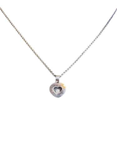Chopard Happy Diamonds - Collier cœur en or blanc et diamant mobile