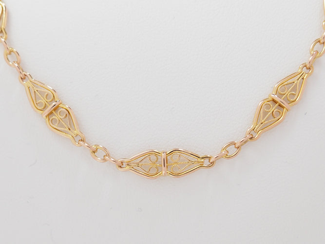 Collier Collier maille filigrane en or jaune 58 Facettes 33512