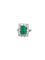 Bague Pompadour en or blanc, émeraude et diamants