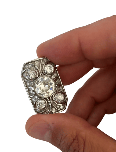 Constellation - Bague Art déco en platine et diamants