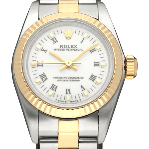 Montre Rolex - Montre Oyster Perpetual Lady 67193 or et acier 58 Facettes ROL/OOP/234