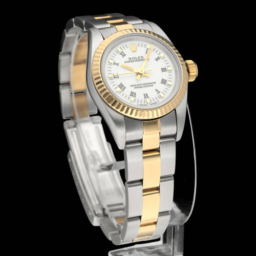Montre Rolex - Montre Oyster Perpetual Lady 67193 or et acier 58 Facettes ROL/OOP/234